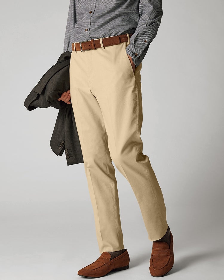 ウエストストレッチパンツ/ノータック 詳細画像 ベージュ 1