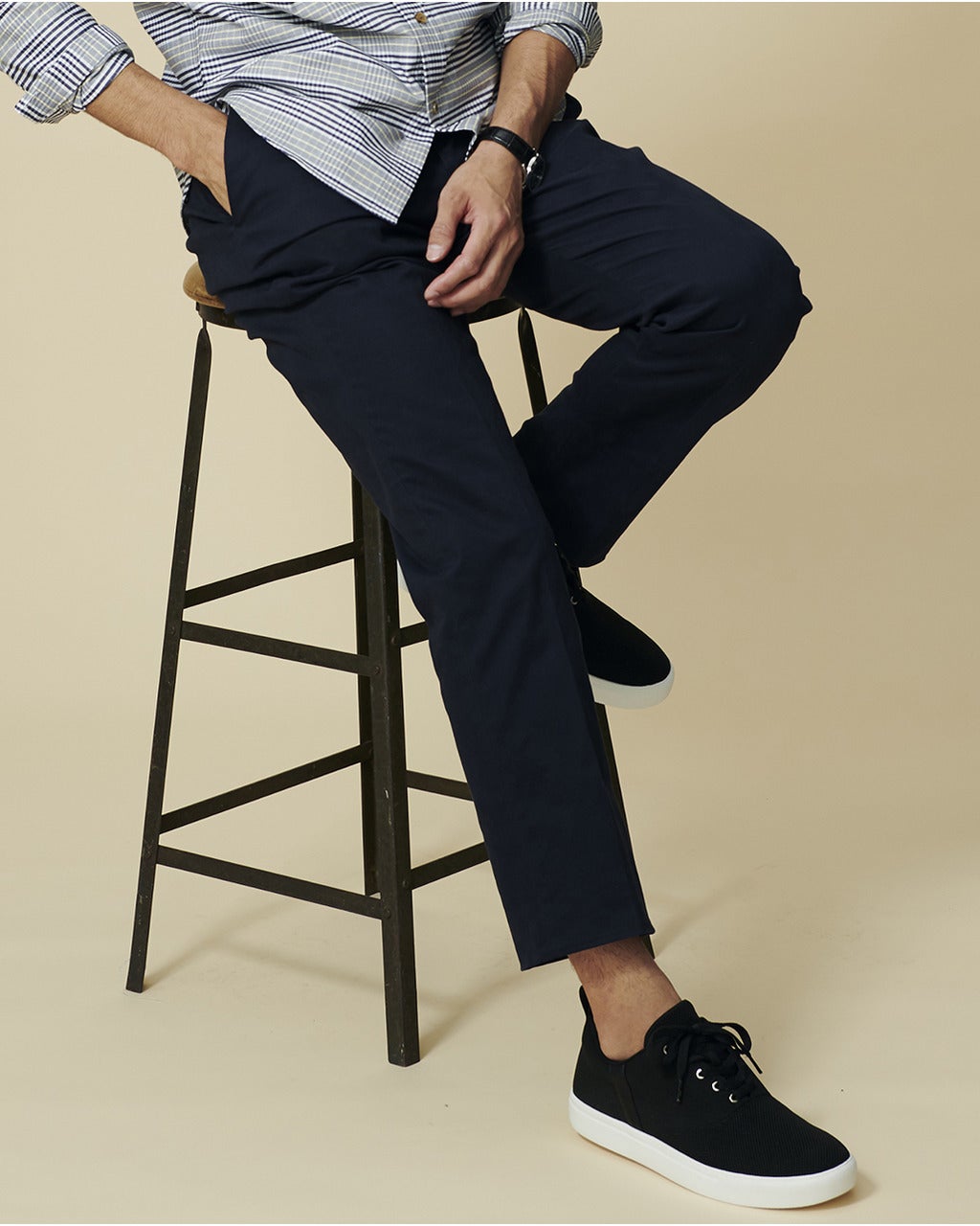 ウエストストレッチパンツ/ノータック/DoCLASSE