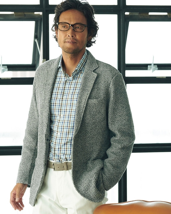 ハニカムニットジャケット