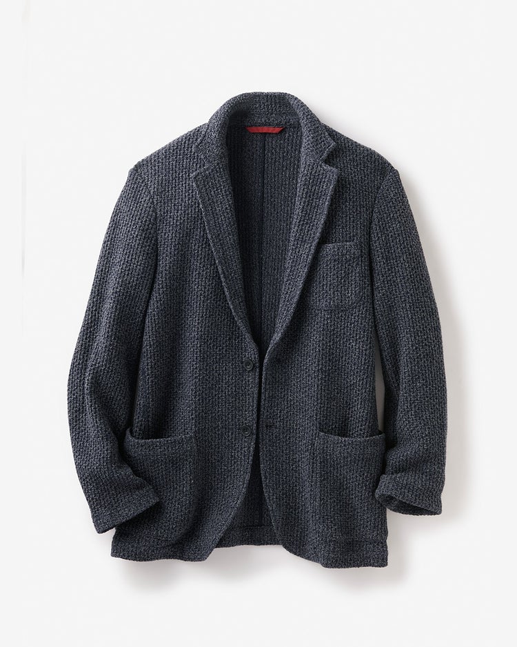 ハニカムニットジャケット 詳細画像 ミッドナイトブルー 4