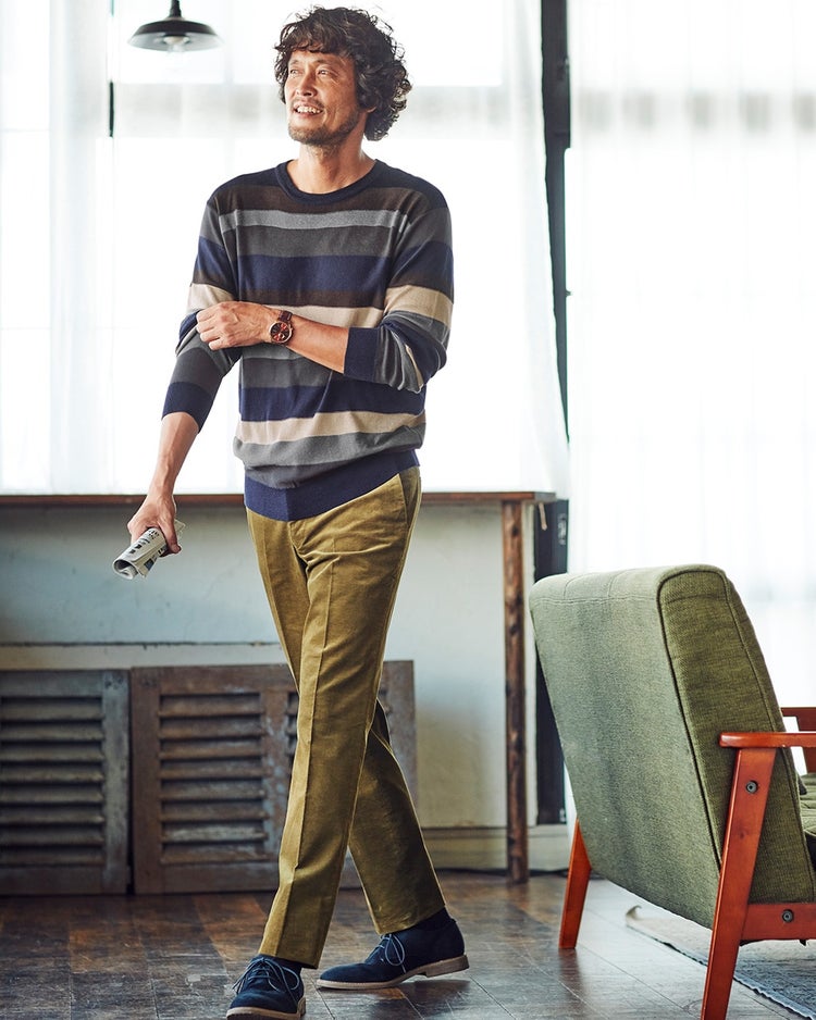 ウォームキープボーダークルーセーター 詳細画像 グレーマルチ 2