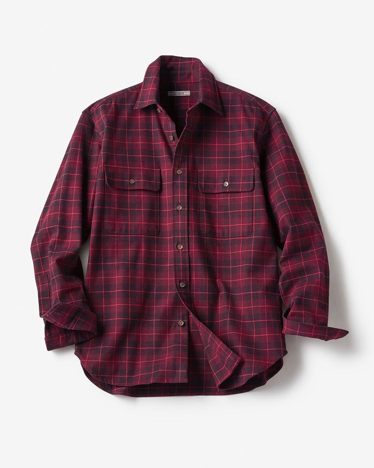 ヘビーネルWポケットシャツ 詳細画像 ボルドー 1