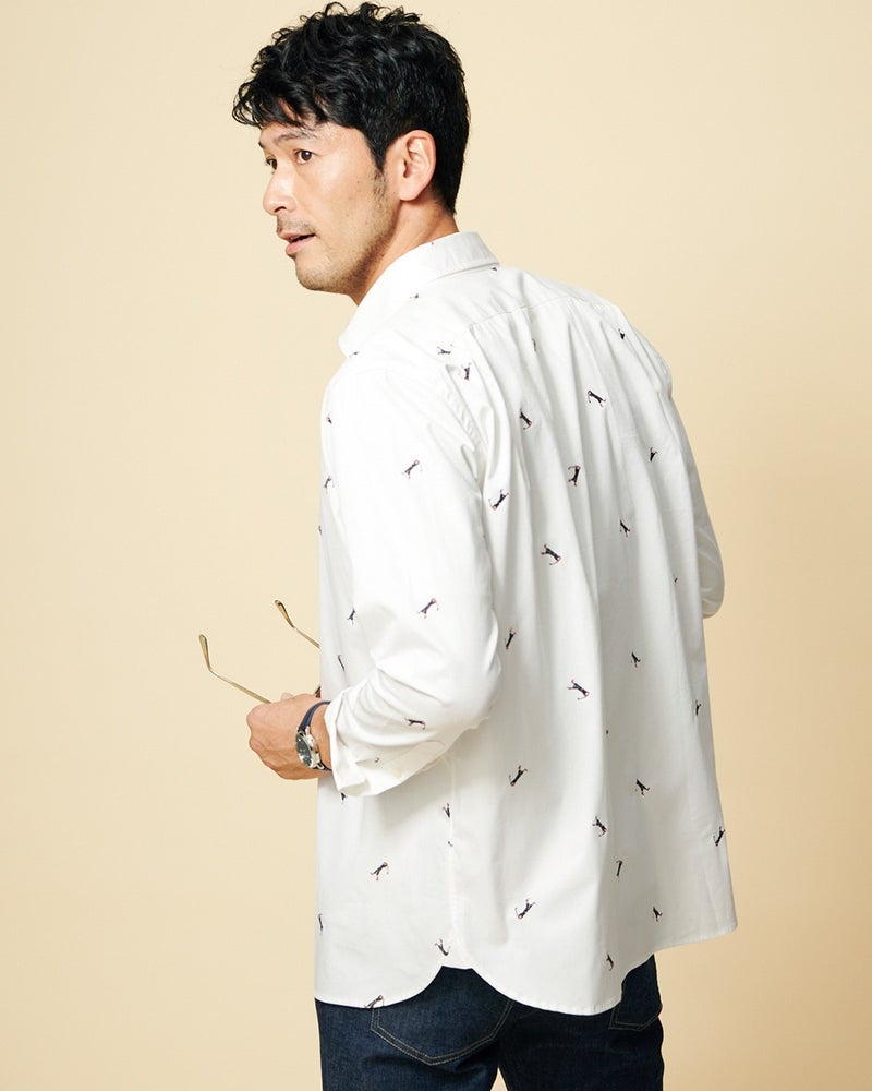 ツイル総柄刺繍シャツ 40代50代からのレディース メンズファッション通販 Doclasse ドゥクラッセ