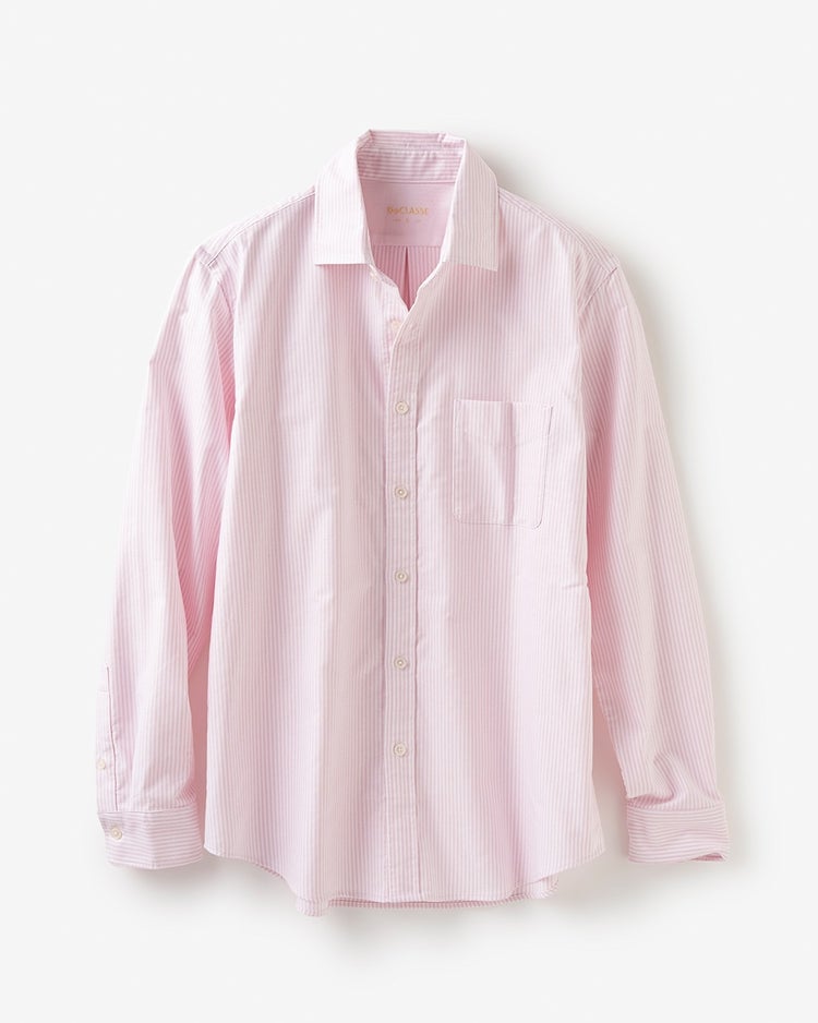 ピュアファインシャツ長袖レギュラー襟／スタンダード 詳細画像 ピンクストライプ 1