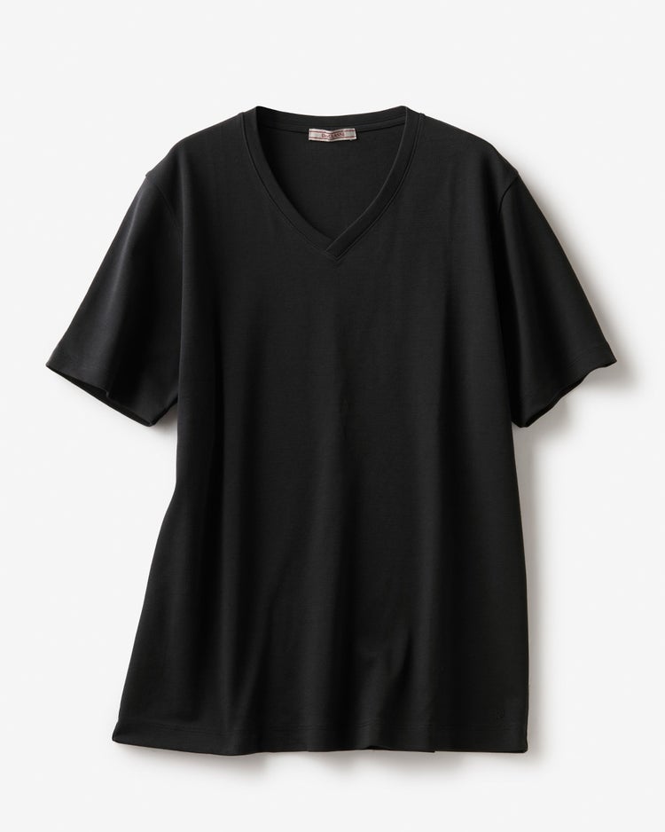 Vネック／半袖・ドゥクラッセTシャツ(メンズ) 詳細画像 ブラック 1