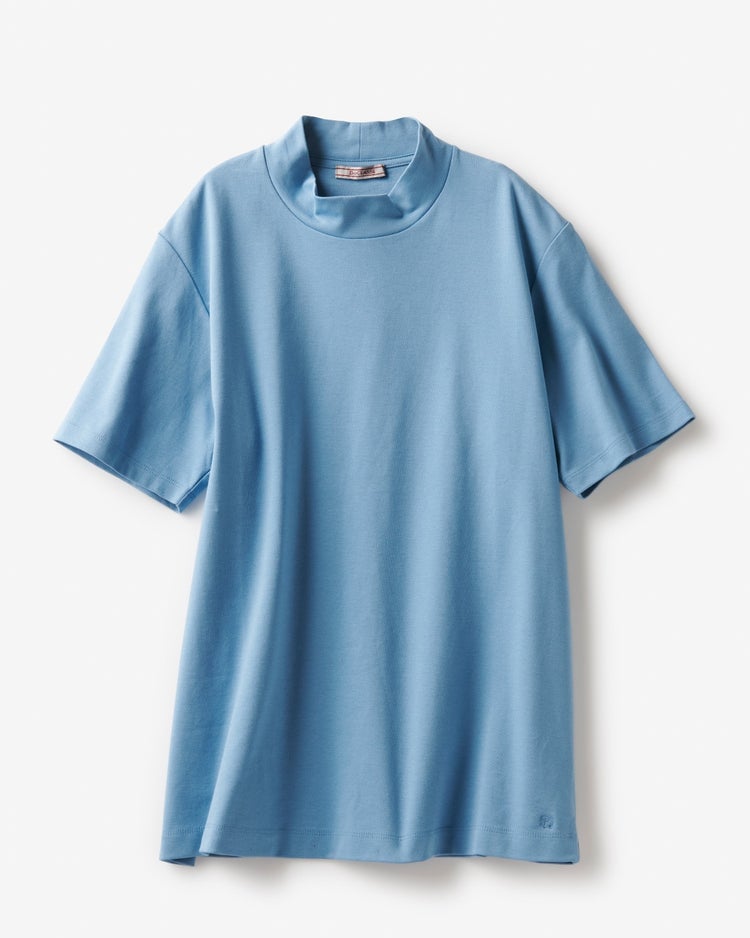 モックネック／半袖・ドゥクラッセTシャツ(メンズ) 詳細画像 スティールブルー 1