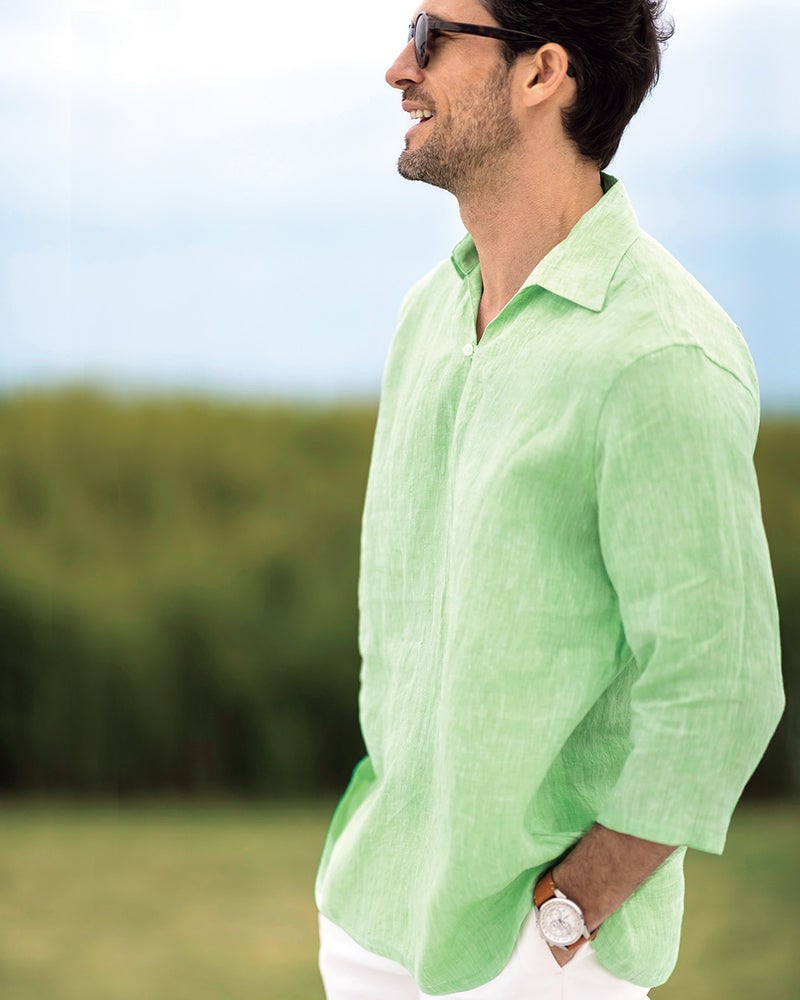 リネンシャンブレースキッパー七分袖 40代50代からのレディース メンズファッション通販 Doclasse ドゥクラッセ