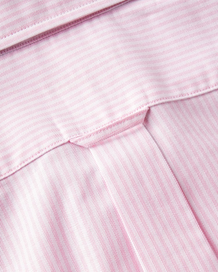 ピュアファイン＋シャツ半袖/ボタンダウン 詳細画像 ピンクストライプ 3