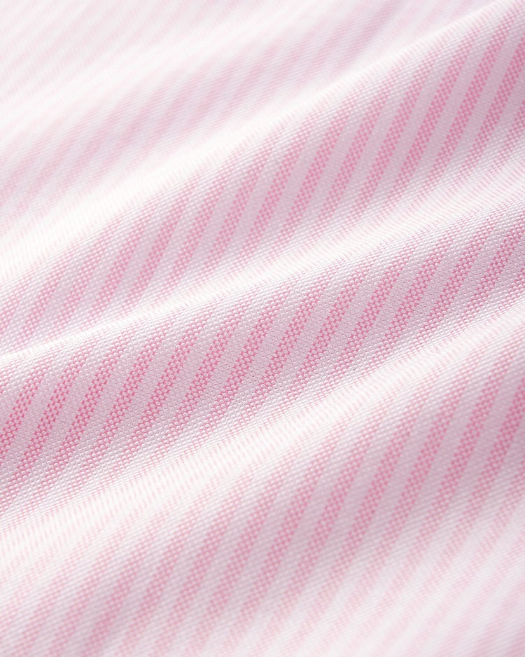 ピュアファイン＋シャツ半袖/ボタンダウン 詳細画像 ピンクストライプ 4