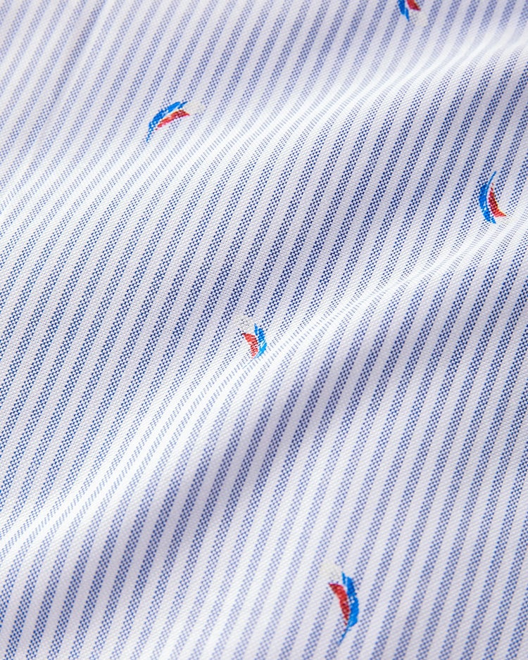 ピュアファイン＋シャツ半袖/ボタンダウン 詳細画像 ブルー・パターン 3