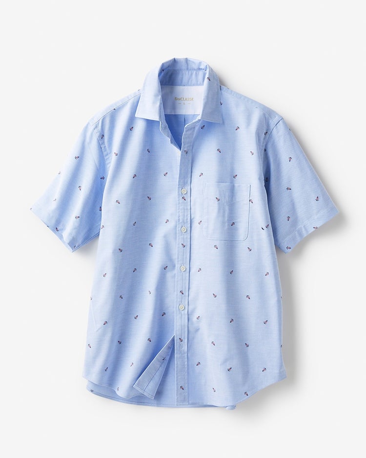 ピュアファイン＋シャツ半袖/レギュラー襟 詳細画像 サックス・パターン 1