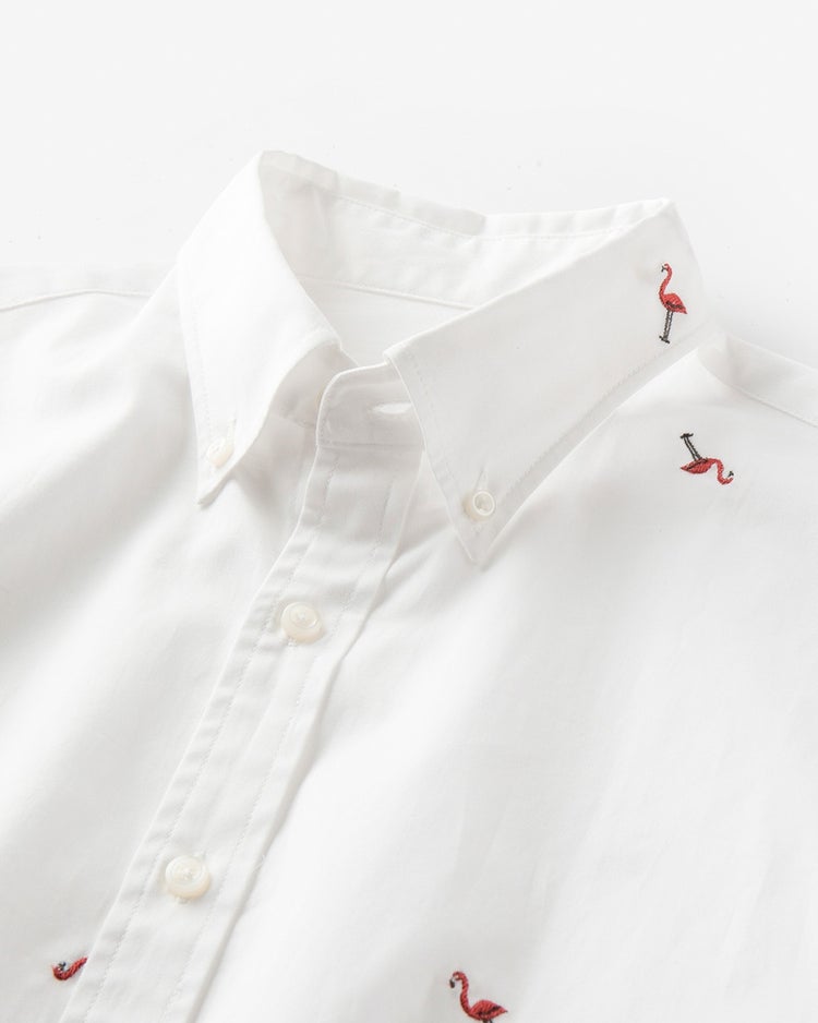 刺繍デザイン半袖シャツ 詳細画像 オフホワイト 4
