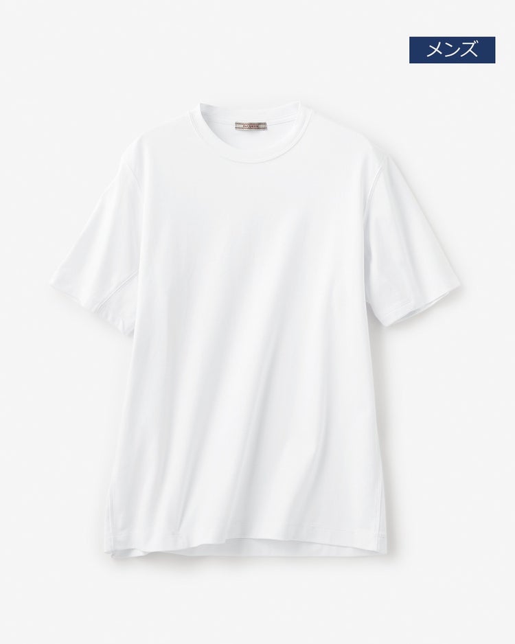 クルーネック／袖下ダブル・ドゥクラッセTシャツ(メンズ) 詳細画像 ホワイト 1