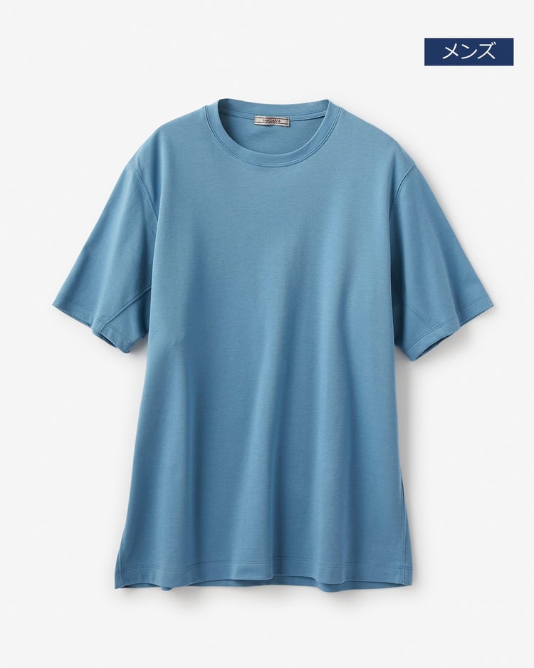 クルーネック／袖下ダブル・ドゥクラッセTシャツ(メンズ) 詳細画像 スティールブルー 1