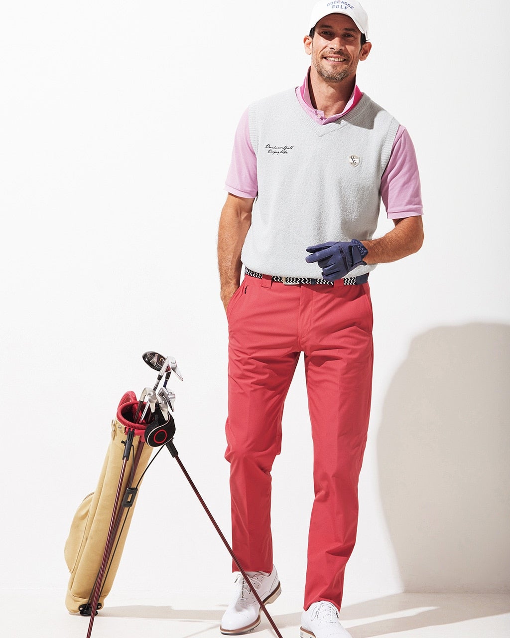 GOLFコットンナイロンブークレベスト/40代50代からのレディース