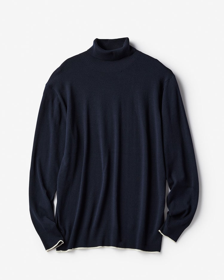 ソリストヒート・タートルニット 詳細画像 ネイビー 1