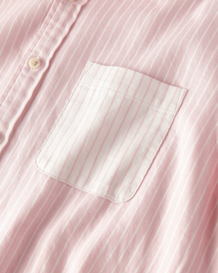 Wガーゼ・ポケット配色ストライプシャツ 詳細画像 ピンクストライプ 3