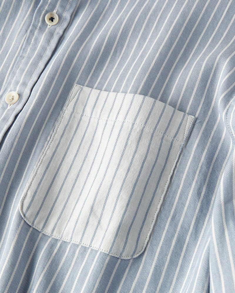Wガーゼ・ポケット配色ストライプシャツ 詳細画像 サックスストライプ 3