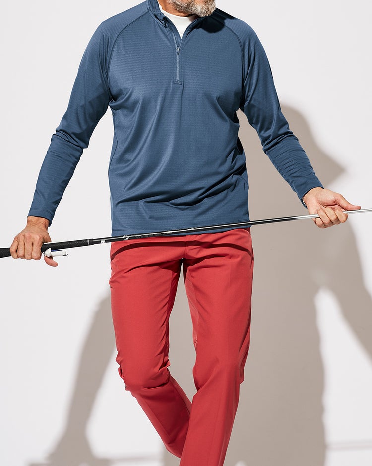 360°ストレッチGOLFハーフジップ長袖 詳細画像 ネイビー 1