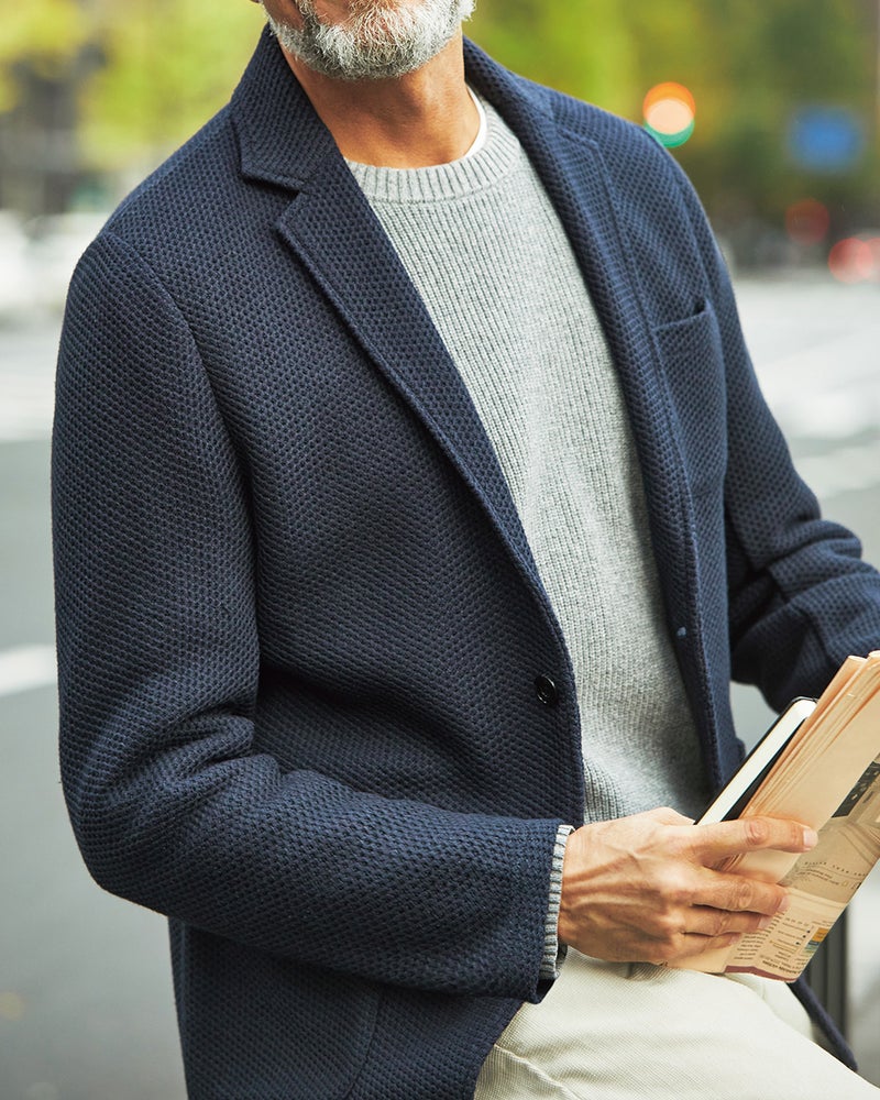 ハニカムニットジャケット・レギュラーサイズ/40代50代からのレディース・メンズファッション通販 DoCLASSE(ドゥクラッセ)