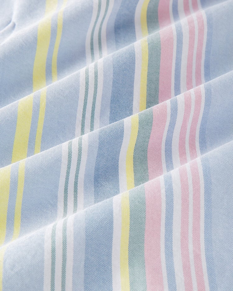 ナチュラルオックスシャツ半袖／ボタンダウン 詳細画像 ブルーマルチ 5