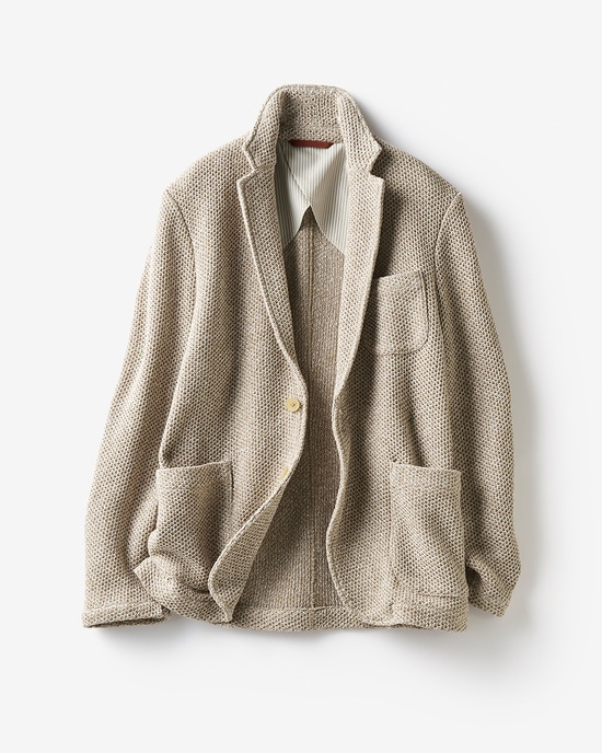 ハニカムニットジャケット・リラックスサイズ