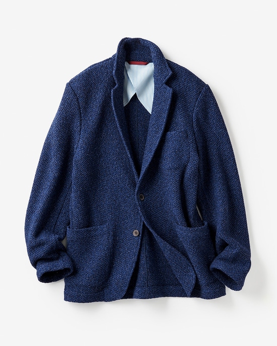 ハニカムニットジャケット・リラックスサイズ