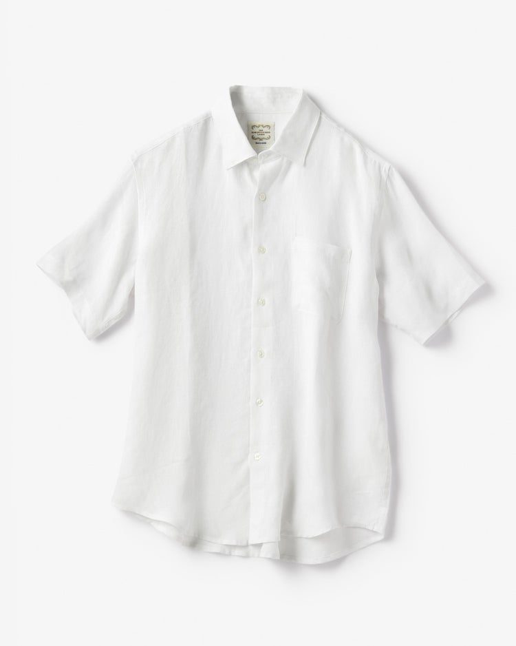 リネンシャンブレーシャツ／半袖 詳細画像 ホワイト 1