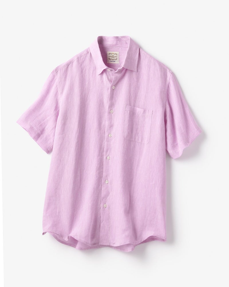 リネンシャンブレーシャツ／半袖 詳細画像 ピンク 1