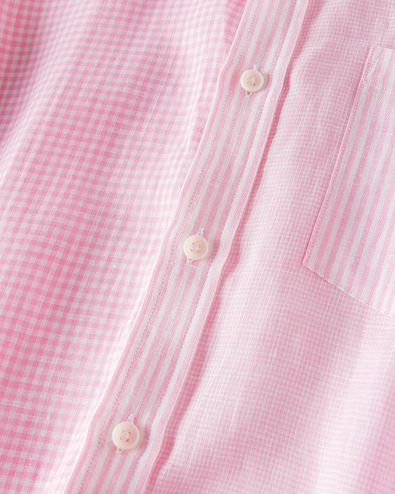 リネンクレイジーパターンシャツ長袖 詳細画像 ピンク・パターン 3