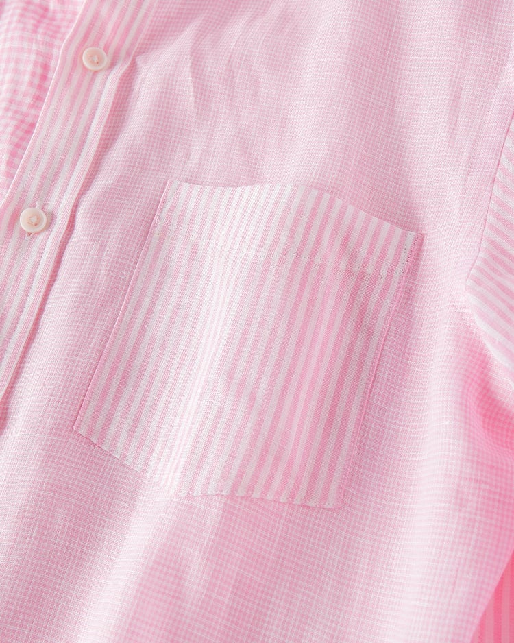 リネンクレイジーパターンシャツ長袖 詳細画像 ピンク・パターン 4