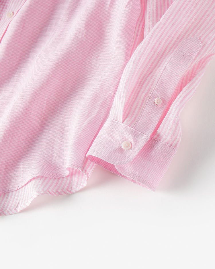 リネンクレイジーパターンシャツ長袖 詳細画像 ピンク・パターン 5
