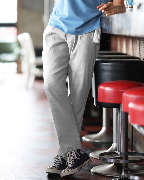 リネンストレッチイージーパンツ