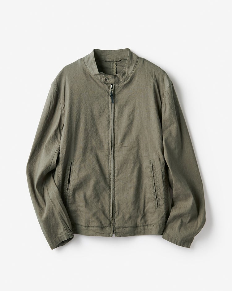 リネンストレッチライダースブルゾン 詳細画像 カーキ 1