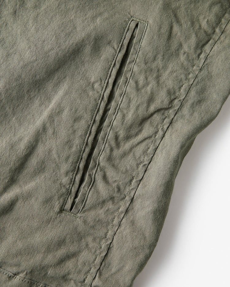 リネンストレッチライダースブルゾン 詳細画像 カーキ 3