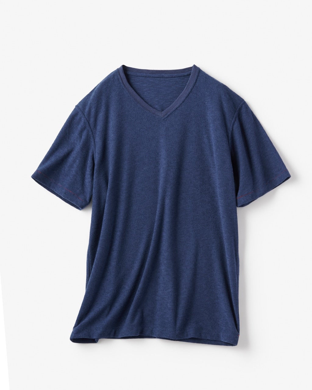 RAF SIMONS Vネック リネン 50 リネン混スラブパイル浅Vネック/40代50代からのメンズ