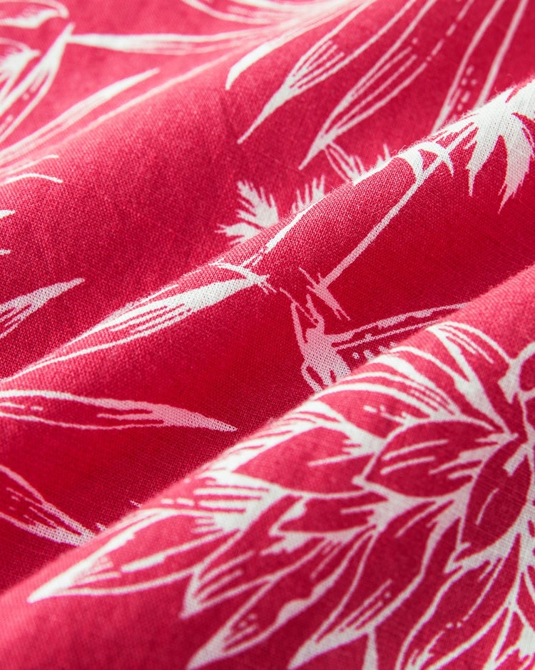 綿麻ハワイ柄半袖シャツ 詳細画像 ピンク・パターン 3