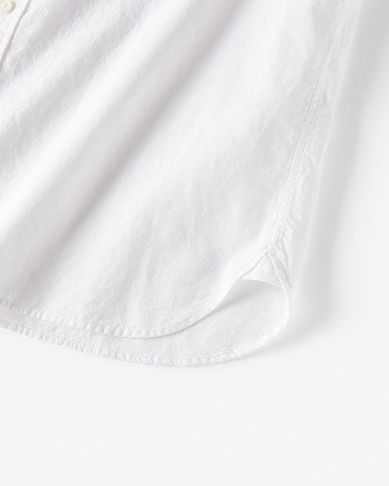 コットンリネンバンドカラー半袖シャツ 詳細画像 ホワイト 3