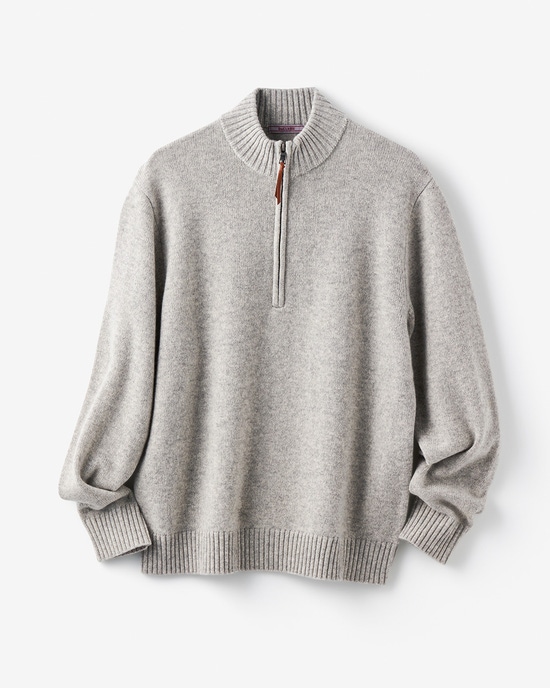 ピュアカシミヤセーターハーフジップ