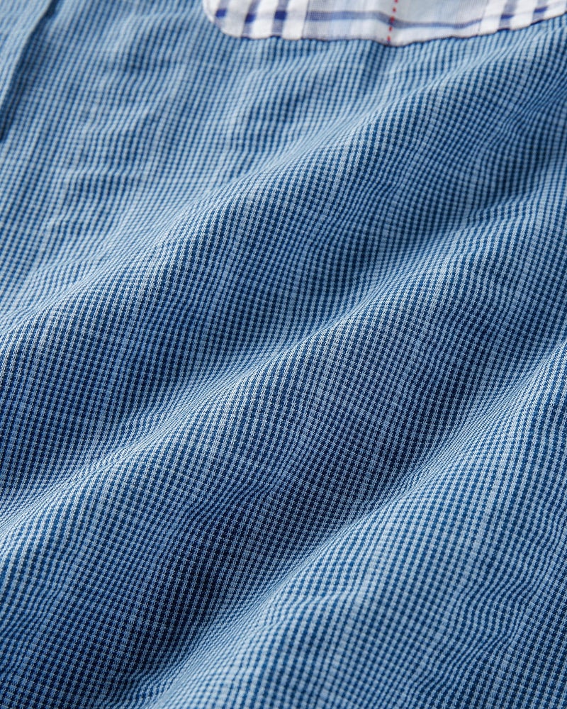 リネンシアサッカー半袖クレイジーパターンシャツ 詳細画像 ブルー・パターン 8
