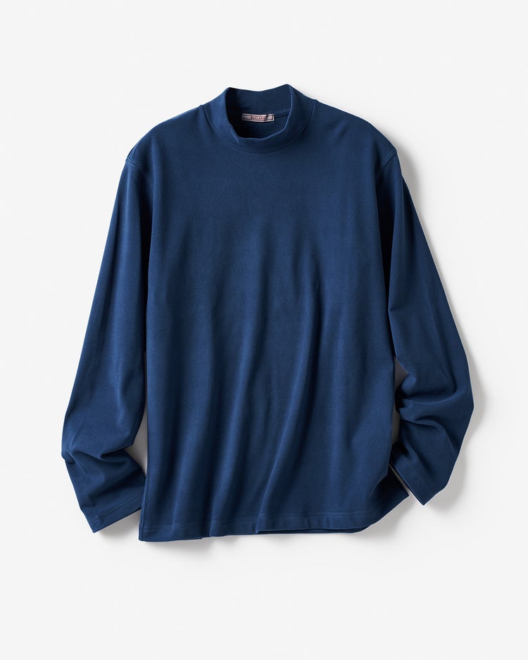 両面起毛スムース／モックネック 詳細画像 ネイビー 4
