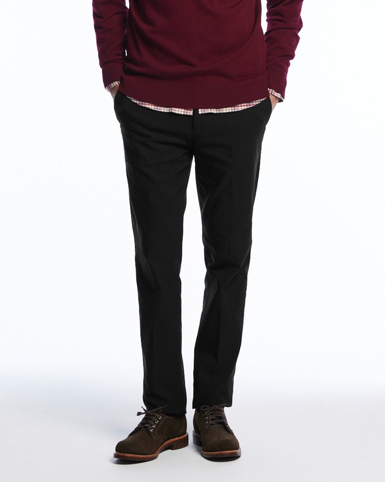 裏起毛ストレッチパンツ／ノータック 詳細画像 ブラック 1