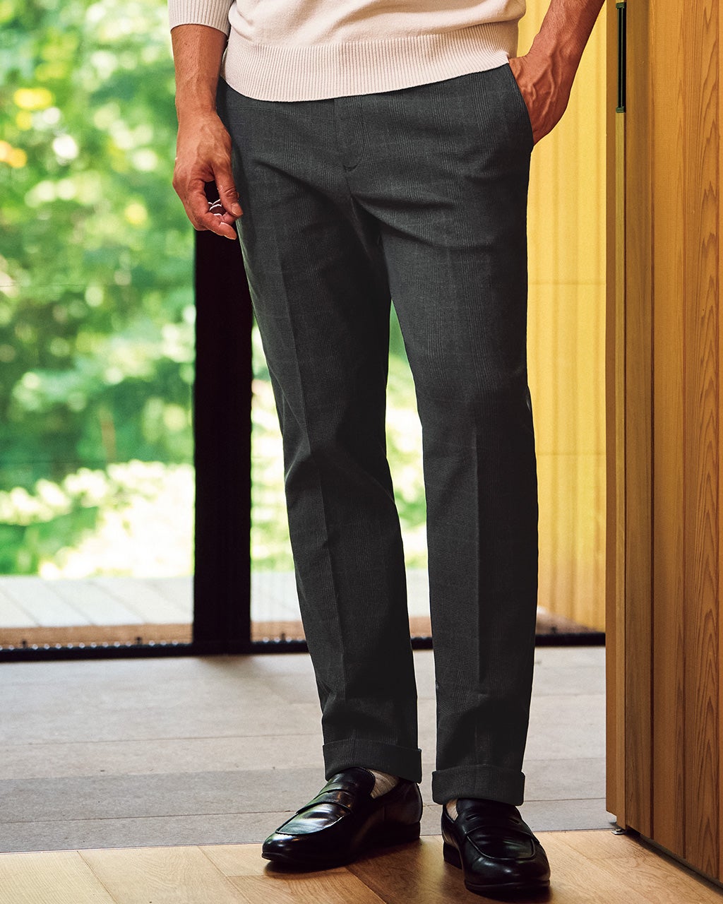 【新品未使用】サイズ5 メンズ ラッセルノ パンツ 1179 裏起毛ストレッチパンツ／ノータック/40代50代からのメンズ