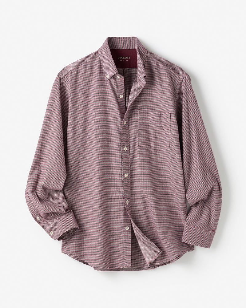 両面起毛フランネル長袖 詳細画像 ワイン千鳥 3