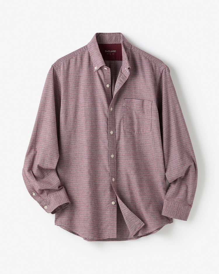 両面起毛フランネル長袖 詳細画像 ワイン千鳥 3