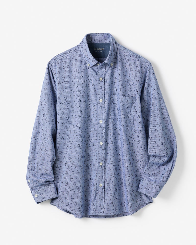 両面起毛フランネル長袖 詳細画像 ブルー・パターン 1