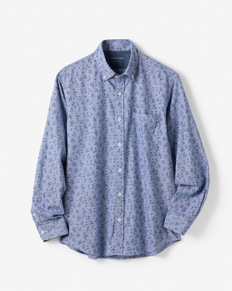 両面起毛フランネル長袖 詳細画像 ブルー・パターン 3