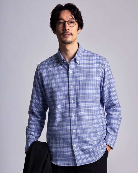 両面起毛ドレスネルシャツ