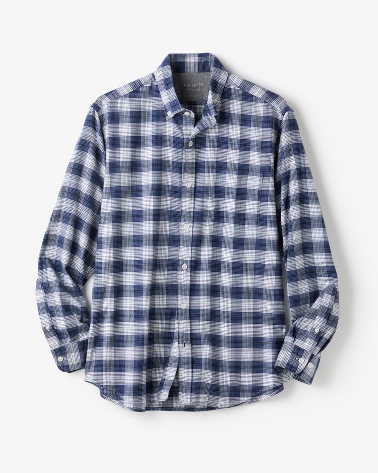 両面起毛フランネル長袖 詳細画像 ネイビーチェック 3