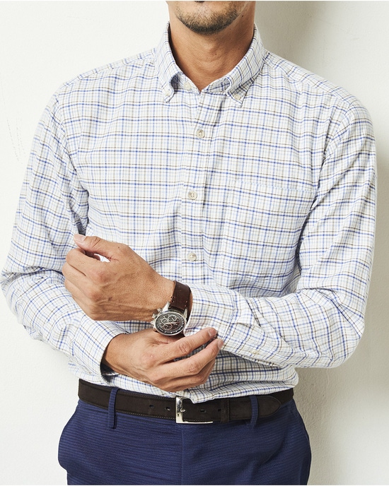 両面起毛 上品フランネルシャツ長袖